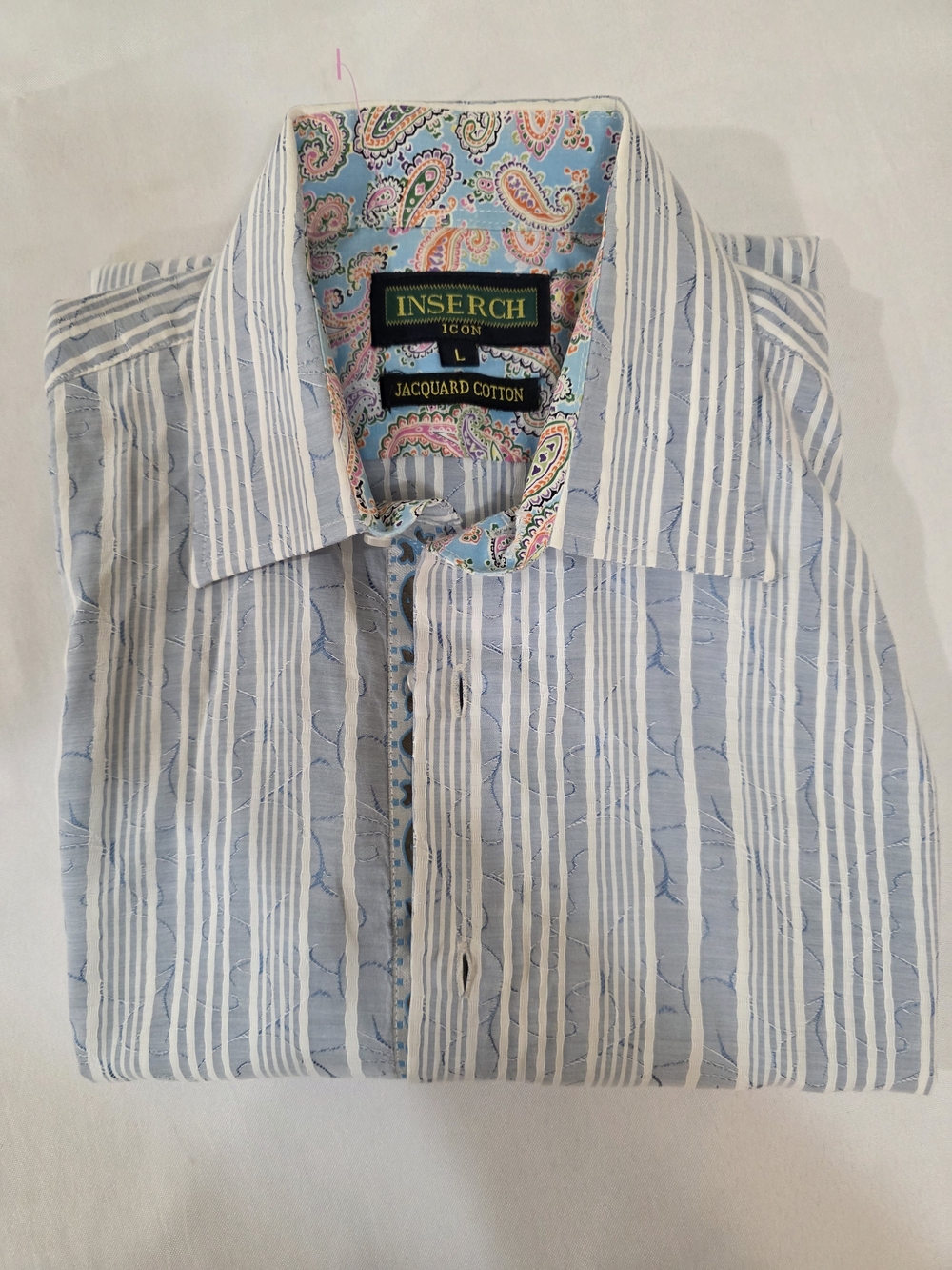 Inserch Icon Jacquard Cotton All Occasions Shirt Men Size L